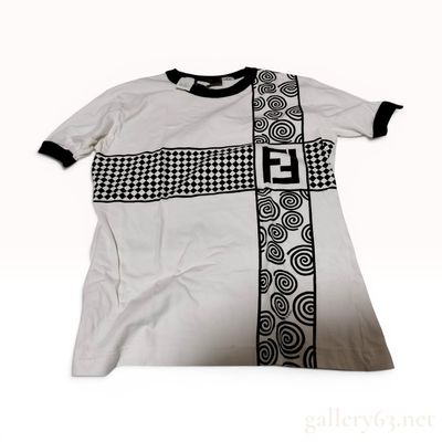 Fendi Vintage Short Sleeve Graphic Ringer T-Shirt