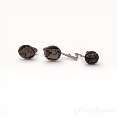 Georg Jensen Sterling Silver Horse Head Cufflink and Tie Tack Set No. 63