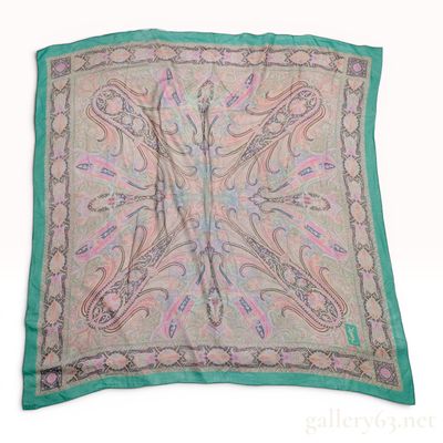 Yves Saint Laurent Large Paisley Print Silk Foulard
