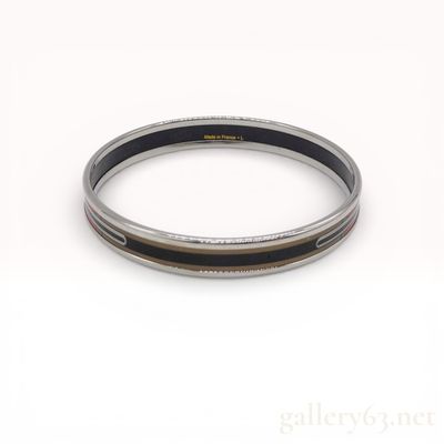 Hermes Narrow Enamel Bangle with Belt and Buckle Motif