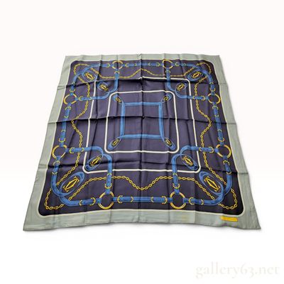 Must de Cartier Silk Equestrian Chain and Strap Square Scarf