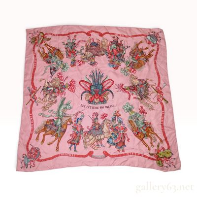 Hermes Les Fetes du Roi Soleil Silk Jacquard Carre 90 Scarf