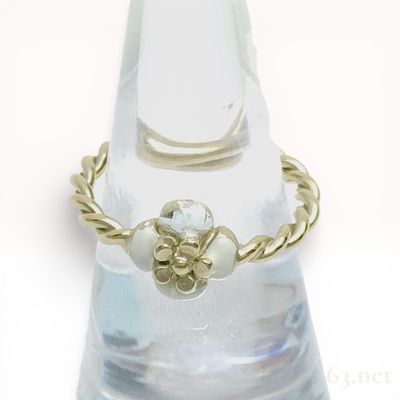 Chanel Camellia White Enamel and Crystal Gold-Tone Ring, Autumn 2008