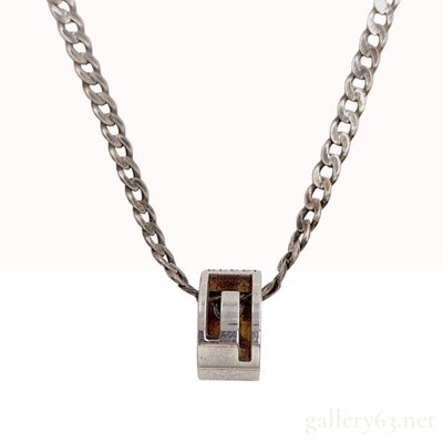 Gucci Sterling Silver Cutout G Pendant Necklace