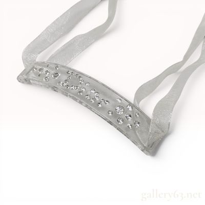 Christian Dior Crystal Logo Ribbon Choker Necklace