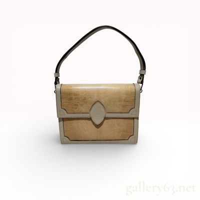 Yves Saint Laurent Vintage Genuine Lizard Skin Leather Accordion Shoulder Bag