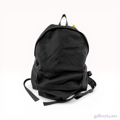Herve Chapelier Black Woven Backpack with Tan Suede Leather Accent