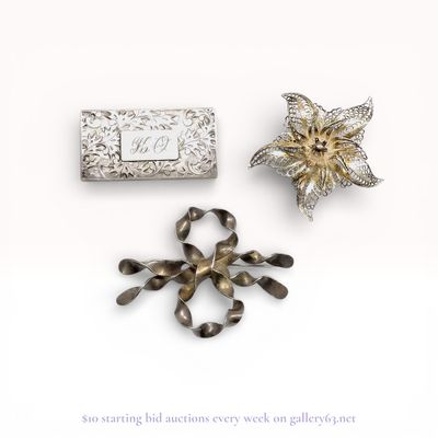 A Trio of Vintage Silver and Silver-Tone Brooches