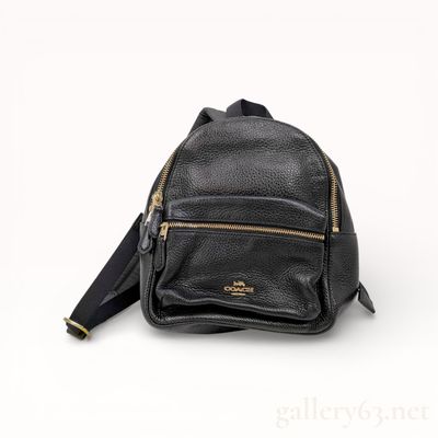 Coach Black Pebbled Leather Backpack