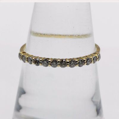 18K Yellow Gold and Salt and Pepper Diamond Half-Eternity Band
