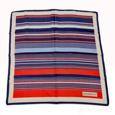 Yves Saint Laurent Vintage Striped Silk Scarf