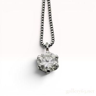 Platinum Diamond Solitaire Pendant Necklace