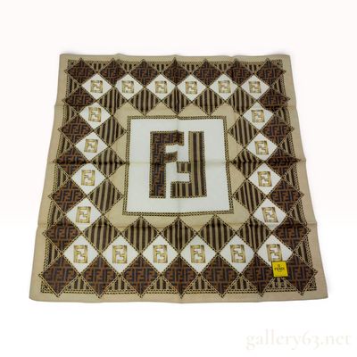 Fendi Zucca Print Cotton Handkerchief Scarf