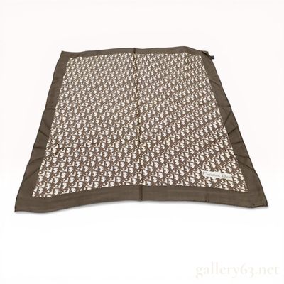 Christian Dior Brown Oblique Monogram Silk Scarf