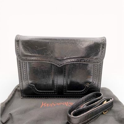 Yves Saint Laurent Vintage Brogue Detailed Accordion Shoulder Bag