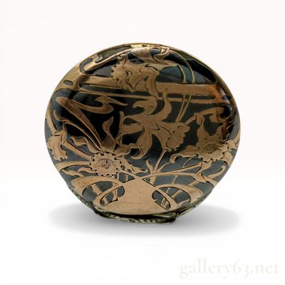 Huguenin Freres Art Nouveau Niello 800 Silver Pocket Watch Case