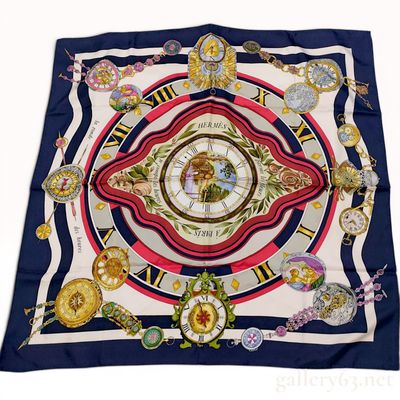 Hermes La Ronde des Heures 90cm Silk Twill Scarf