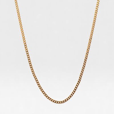 Chanel Gold-Plated Flat Curb Link Chain Necklace