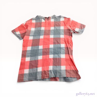 Issey Miyake Men's Plaid Cotton Short Sleeve T-Shirt
