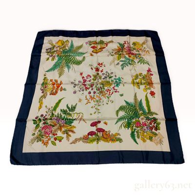 Gucci Accessory Collection Fungi Botanical Print Silk Scarf