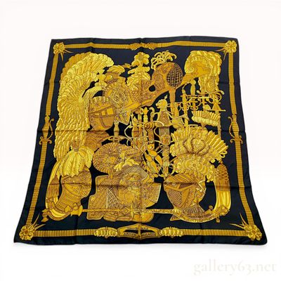 Hermes Armets et Panache Silk Twill Scarf