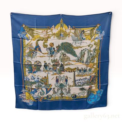 Hermes Au Fil de la Soie Silk Scarf by Annie Faivre