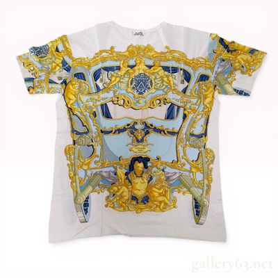 Hermes Ornate Carriage Graphic Print Cotton T-Shirt Size Large