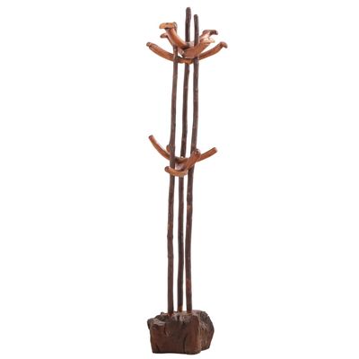 RUSTIC BRUTALIST STYLE WOOD COAT TREE  1950.