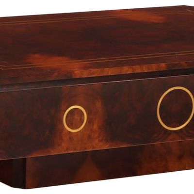 LARGE BURL WALNUT COFFEE TABLE IN THE MANNER OF WILLY RIZZO C 1970.