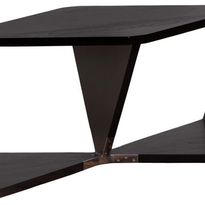 AN EBONIZED TEAK COFFEE TABLE OR SHELF (IF TURNED VERTICALLY) DESIGNED BY MAXIMILIAN EICKE FOR MAX