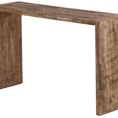 A CERUSED OAK CONSOLE TABLE IN THE MANNER OF JEAN-MICHEL FRANK.