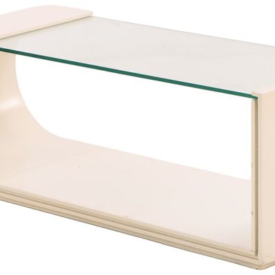 A LACQUERED BENTWOOD GLASS TOP COFFEE TABLE C 1960.