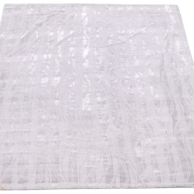 A LARGE SWISS HAND-KNOTTED GRAY WOOL AND SILVER SILK AREA RUG 14' 4" X 10' 4"