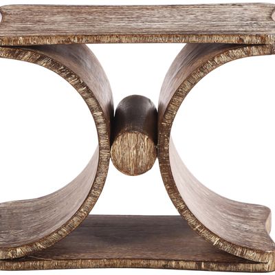 A CERUSED WOOD "DIABLO" TABLE OR BENCH IN THE MANNER OF JEAN-MICHEL FRANK.