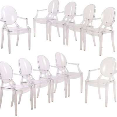 TEN "LOUIS GHOST CHAIRS" DESIGNED BY PHILIPPE STARCK FOR KARTELL.
