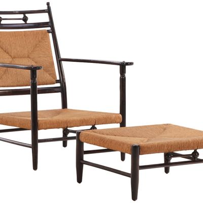 ABIGAIL ARMCHAIR AND OTTOMAN BY REDFORD HOUSE.