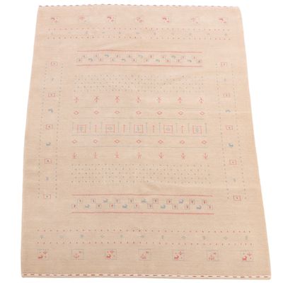 A GABBEH TRIBAL AREA RUG 5'3' X 7'8'