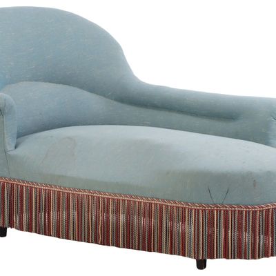 FRENCH NAPOLEON III UPHOLSTERED CHAISE LOUNGE C 1870.