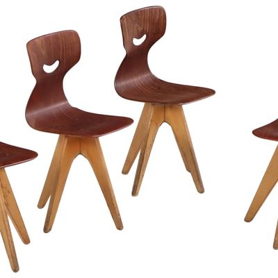 FOUR BENTWOOD CHILDREN'S CHAIRS C 1960.