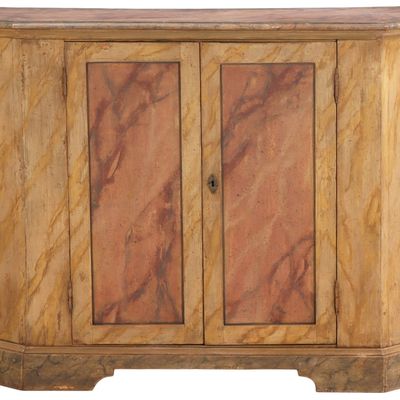ITALIAN LATE NINETEENTH CENTURY FAUX PAINTED TWO DOOR CREDENZA