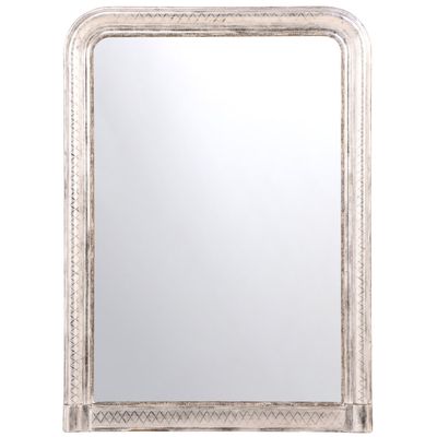 FRENCH LOUIS PHILIPPE SILVER GILTWOOD MIRROR C 1870.