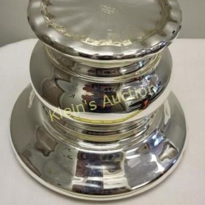 hand blown mercury glass candle stand dept 56