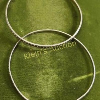 sterling silver lot of 2 bangle bracelets