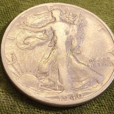 1940 S walking liberty silver half dollar fine!