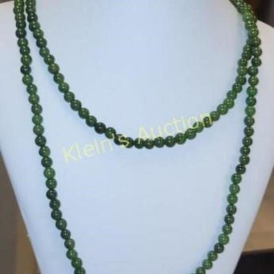 14K &  jade necklace 44" beauty!