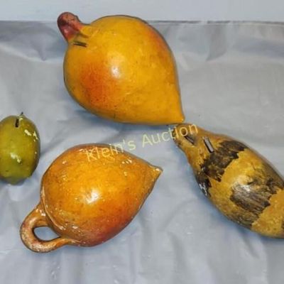 4 antique clay gullak or smash banks