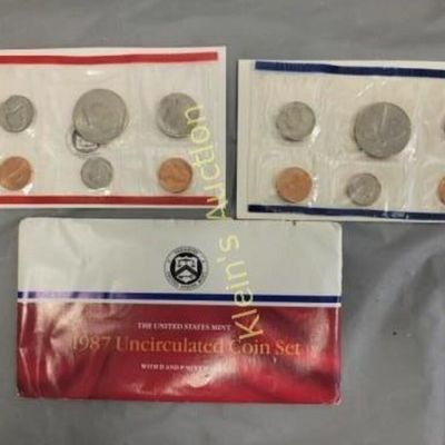 1987 uncirculated coin set us in orig envelope