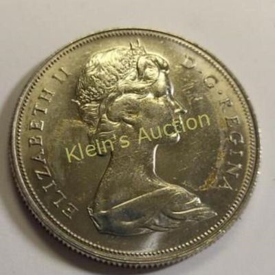 1969 Canada voyager dollar coin AU+