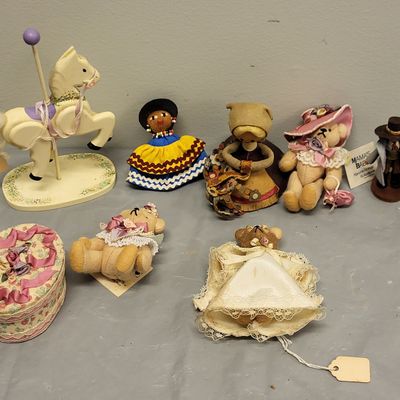 vtg 1986 carousel horse, teddy bears karens vintage ++