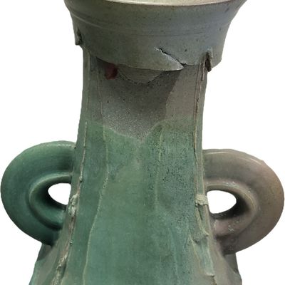 Sale Photo Thumbnail #18: teco pottery style celedon pottery large vase 14"
